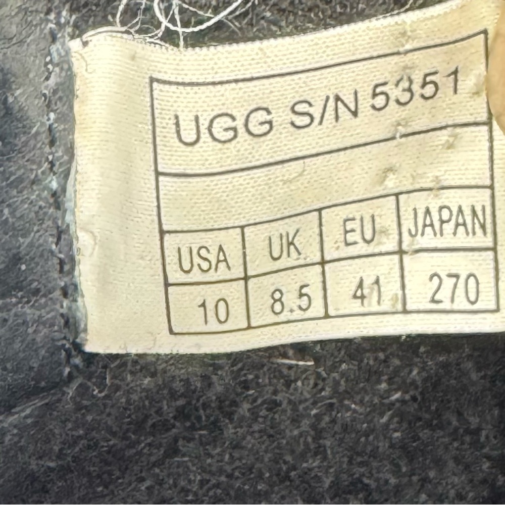 UGG Black Platform Combat Boots Side Zip Women Size 10 - Picture 4 of 6